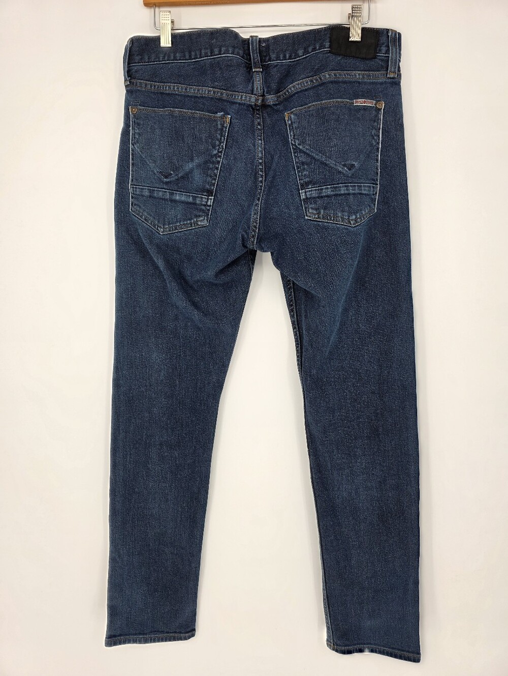 Hudson Blake Slim Straight Selvedge Button Fly Jeans Men 34x31 Dark Wash - Picture 2 of 13